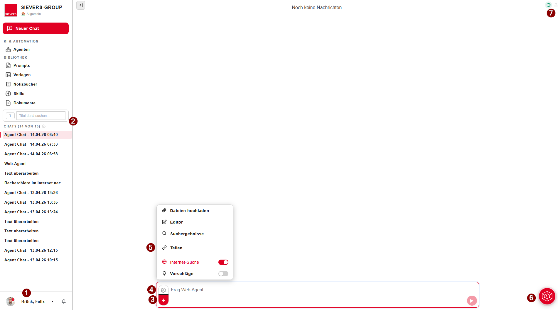 Aufbau des Chatfensters