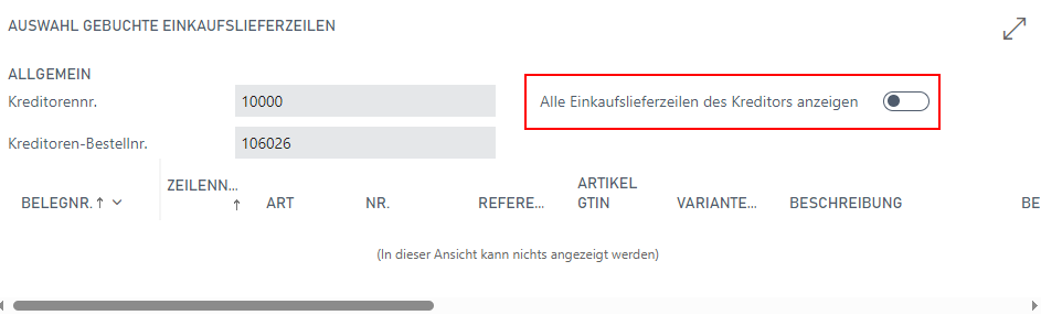 Show all vendor purchasing delivery lines in the goods receipt overview