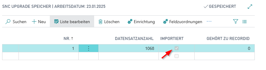 Ist der Haken bei Importiert gesetzt, hat die Wiederherstellung funktioniert.