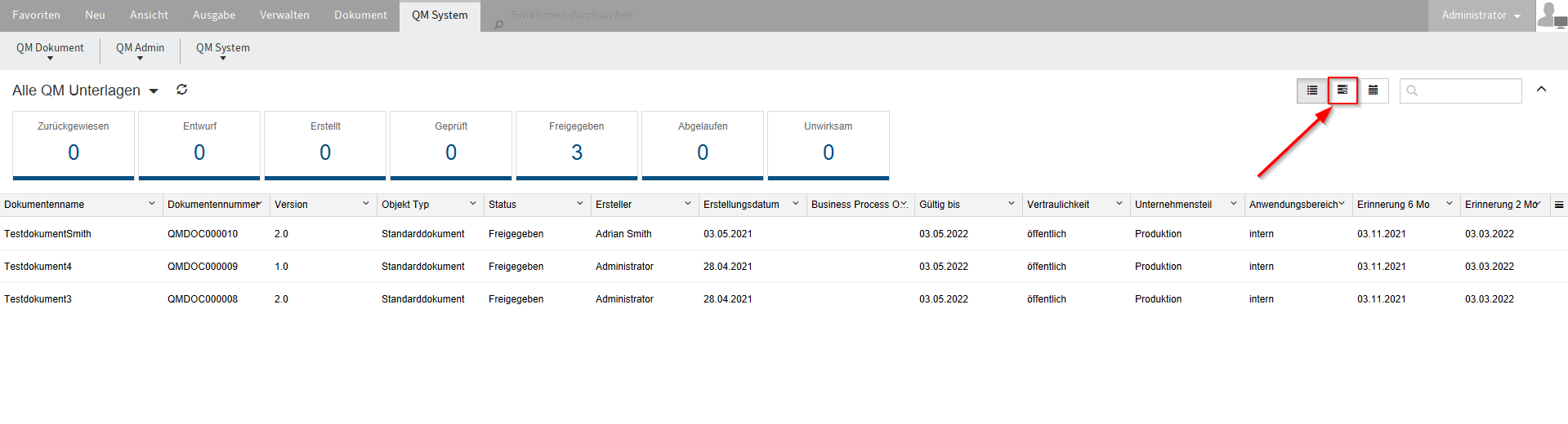 Über die Auswahl neben der Suche gelangen Sie zur Zeitleiste