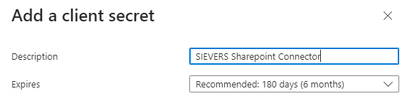 Client Secret erzeugen