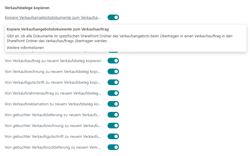 Verkaufsbelege kopieren