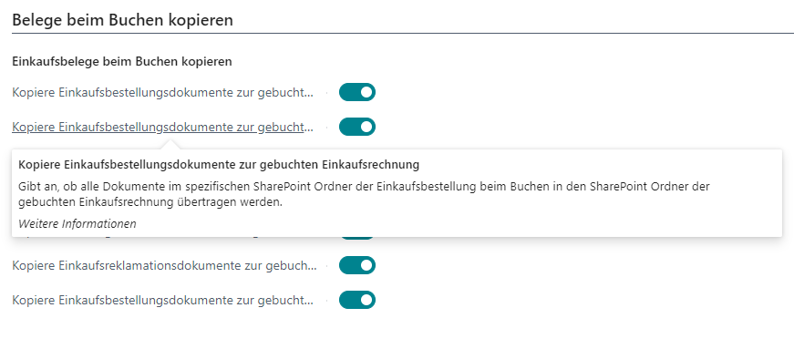 Einkaufsbelege beim Buchen kopieren