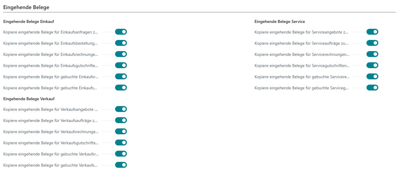 Eingehende Belege