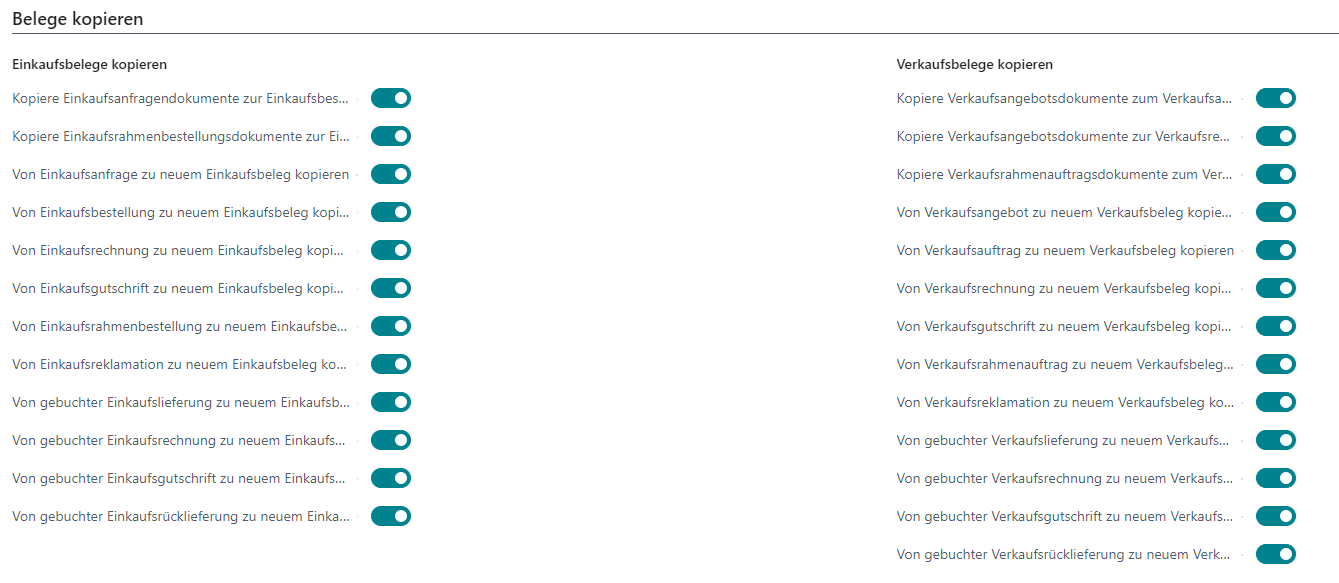 Belege kopieren