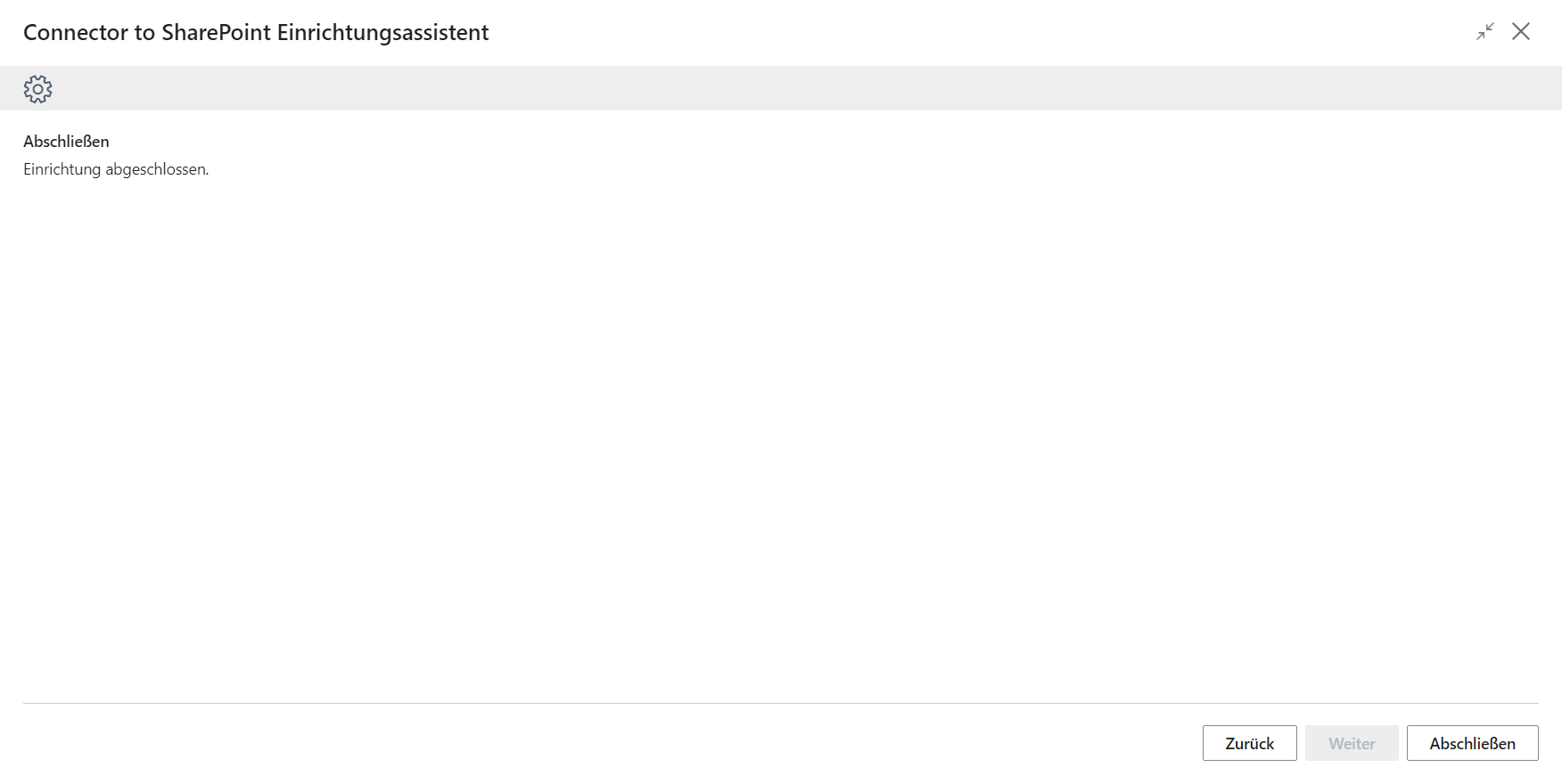 Einrichtung abschließen