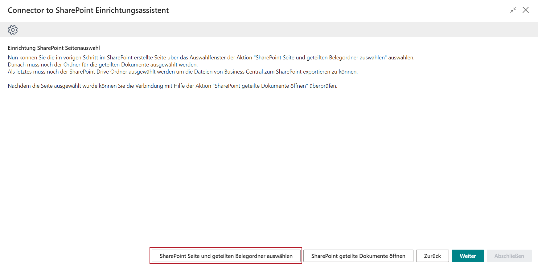 SharePoint Ordner auswählen