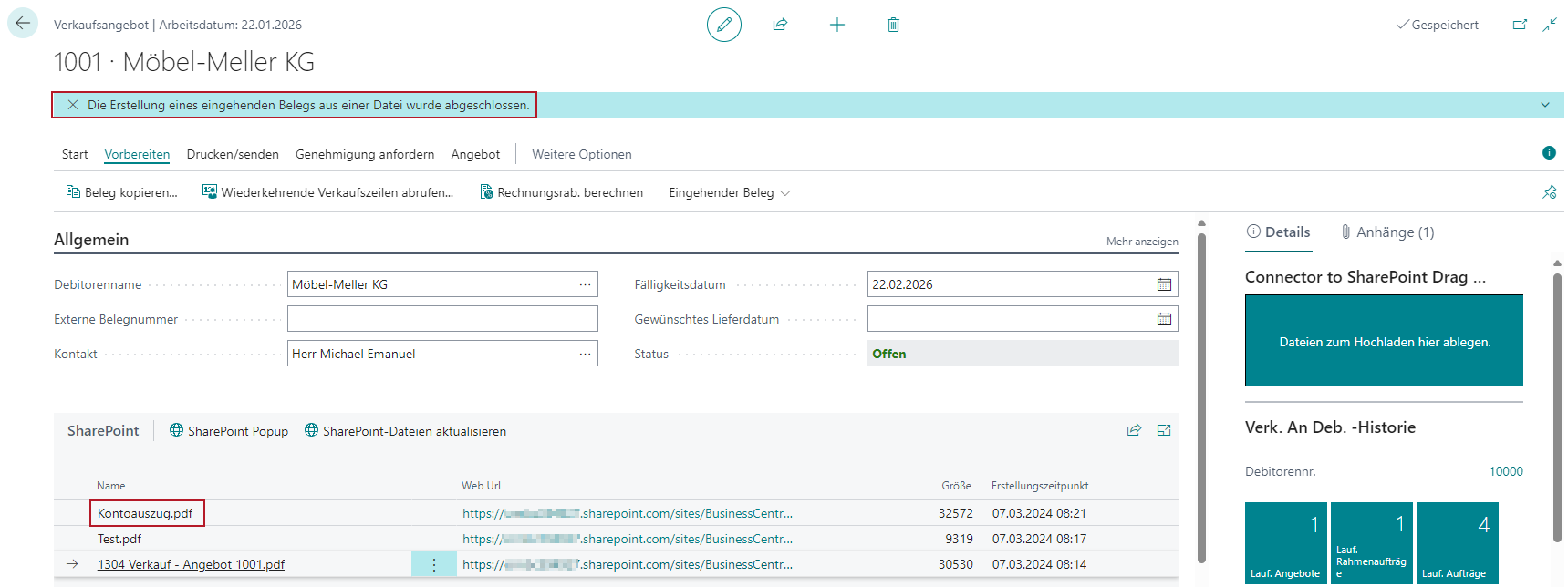 Incoming document added
