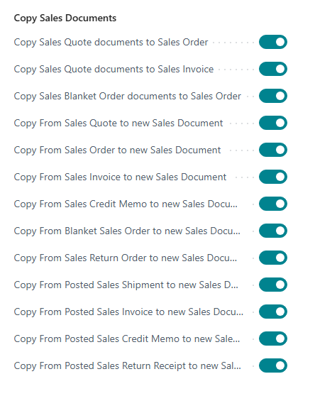 Copying sales documents