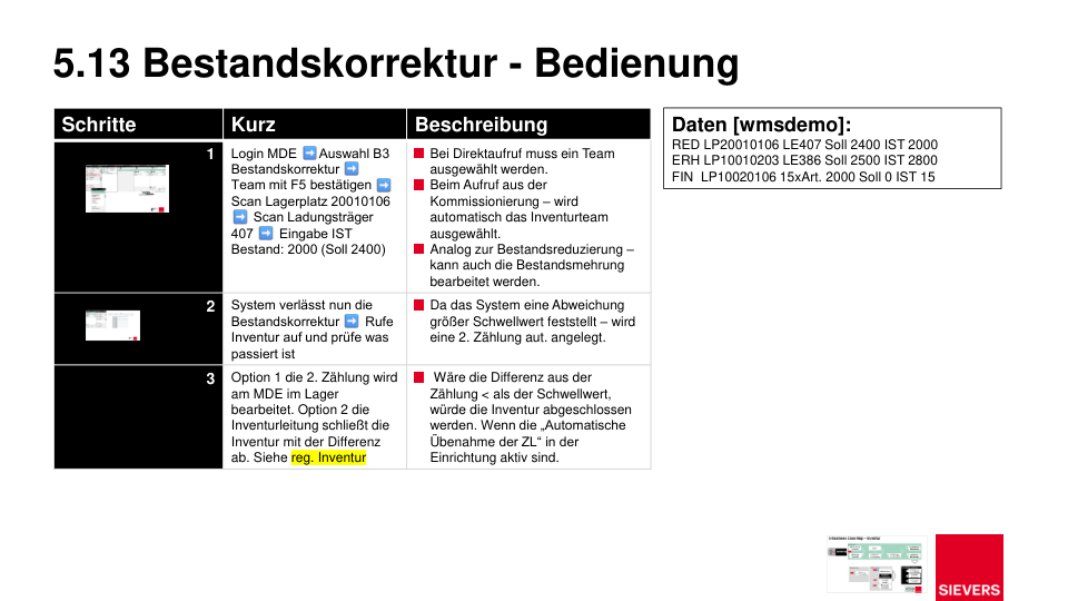 Bestandskorrektur Seite 55