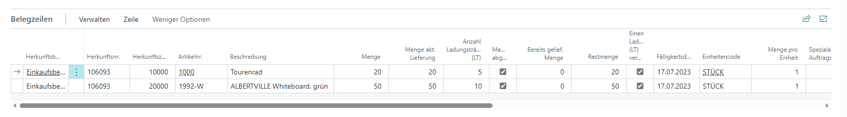 Enter shipment notes in document lines
