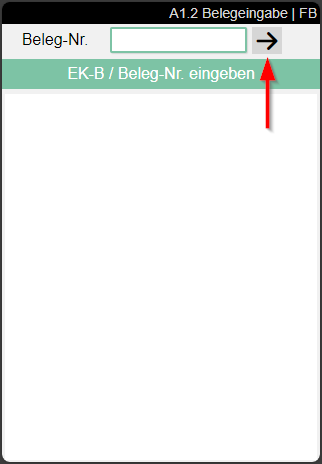 Press the arrow for a purchase order list