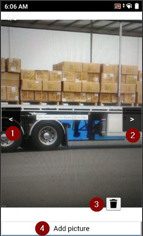 1 and 2 scrolls through the photos taken