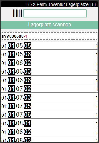 These are the storage places of the stocktaking process