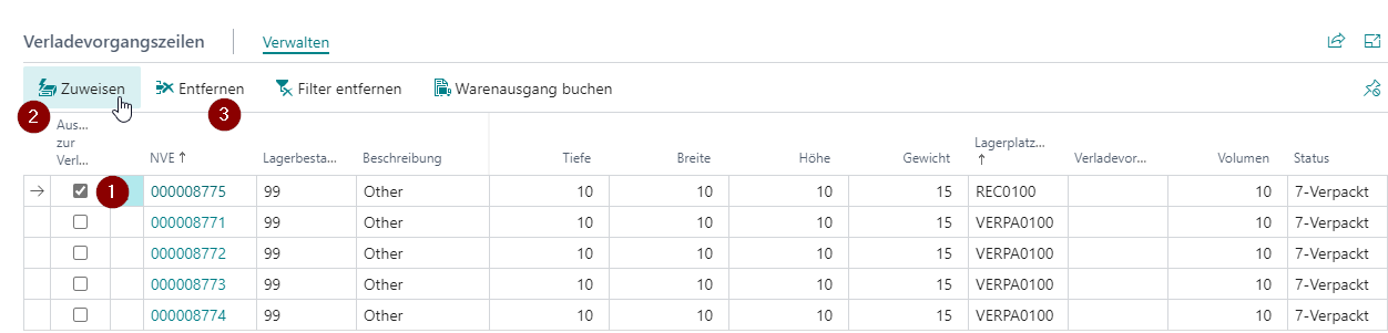 Assign loaded load carrier