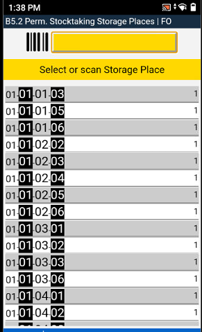 These are the storage places of the new stocktaking process