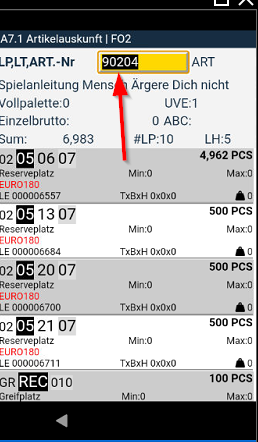 Example of black highlighting