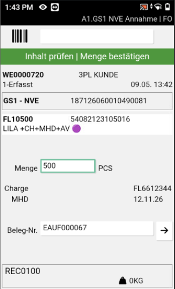 Entry of the first GS1 barcode