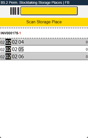 Scan a filled or empty storage place
