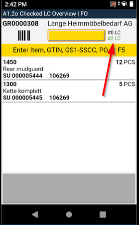 Example of the green number on A1.2o