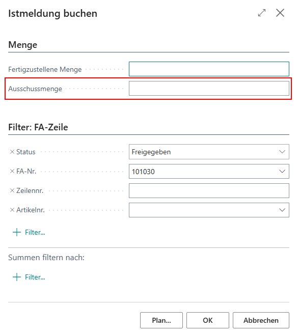 Post scrap quantity in output journal