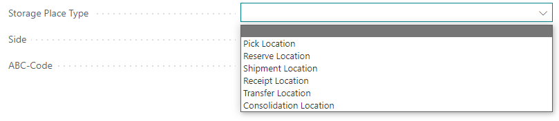 Storage Place Types