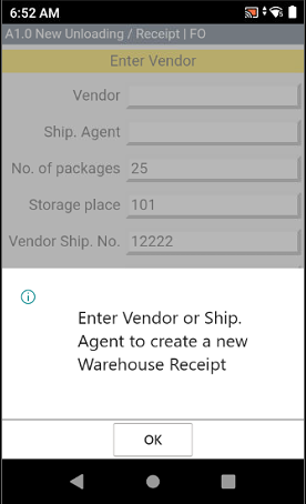 Old error message